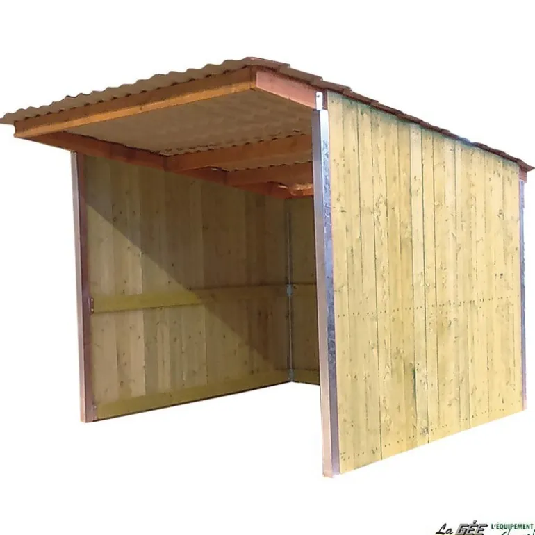 Abri de prairie chevaux simple pente 3 x 3 m - La Gée