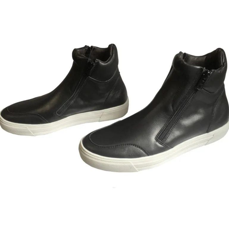 Baskets cuir zip Simon