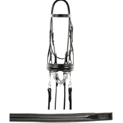 Bride de dressage cuir muserolle pull-back - Equestro