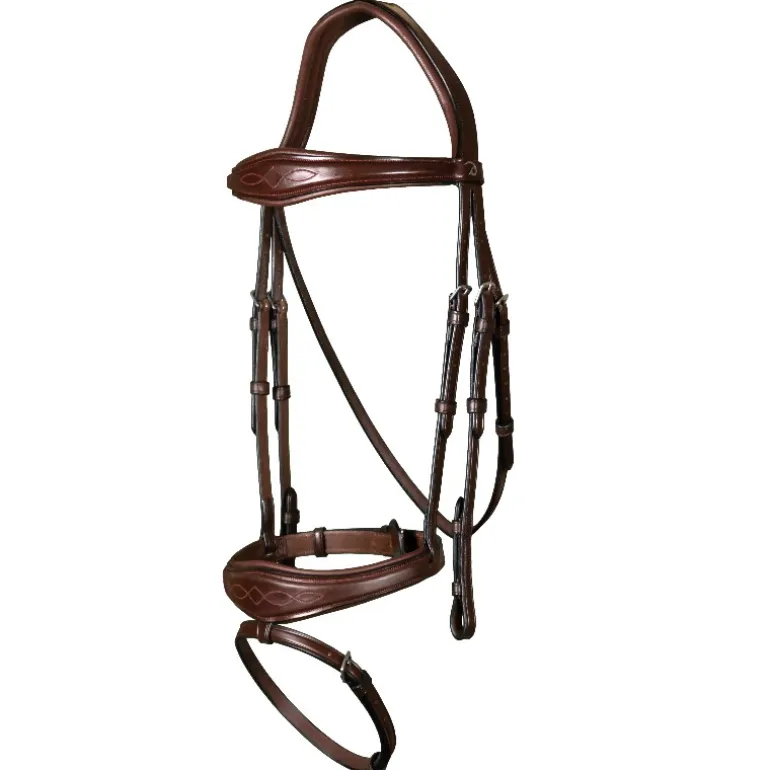 Bridon cheval muserolle combinée anatomique New English Collection - Dy'on