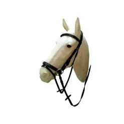 Bridon cuir laqué muserolle combinée - Cavalhorse