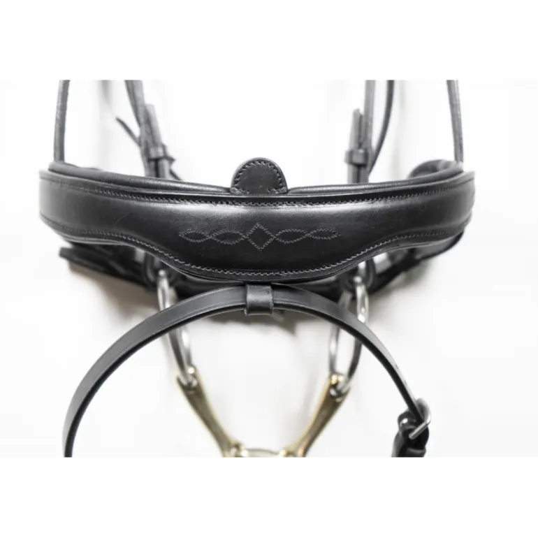 Bridon cuir muserolle combinée large dressage Signature - Antarès