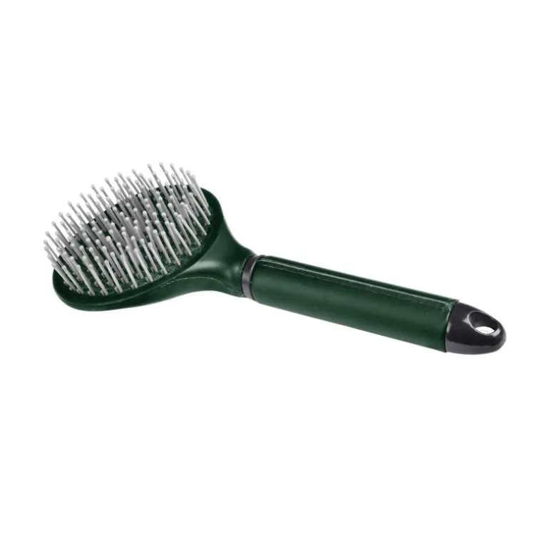 Brosse à crins cheval poignée en cuir synthétique - Waldhausen