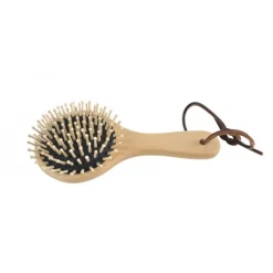 Brosse à crins cheval ronde bois de hêtre - Borstiq