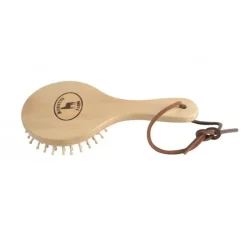 Brosse à crins cheval ronde bois de hêtre - Borstiq