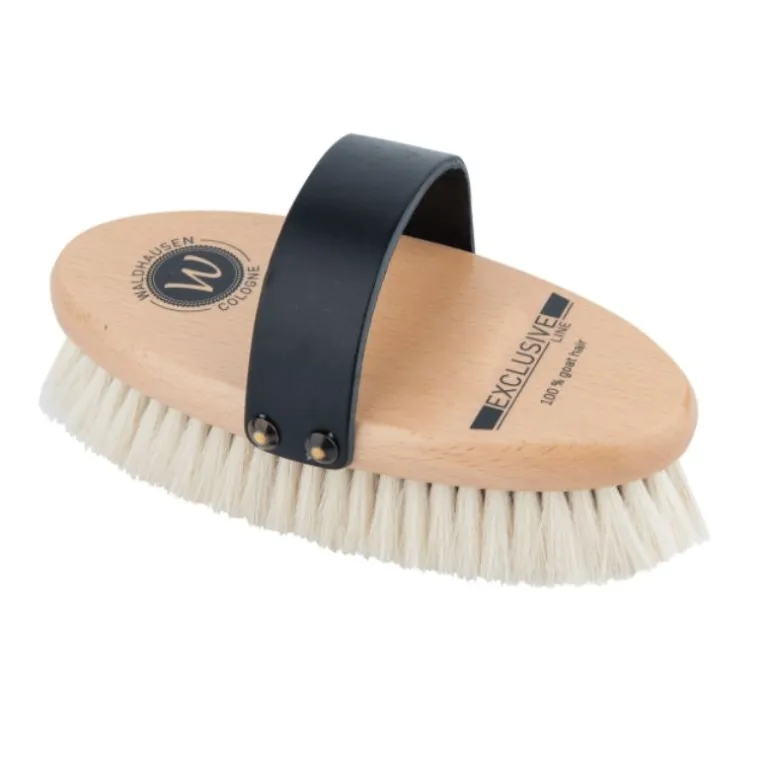 Brosse à lustrer cheval poils de chèvre Exclusive Line - Waldhausen