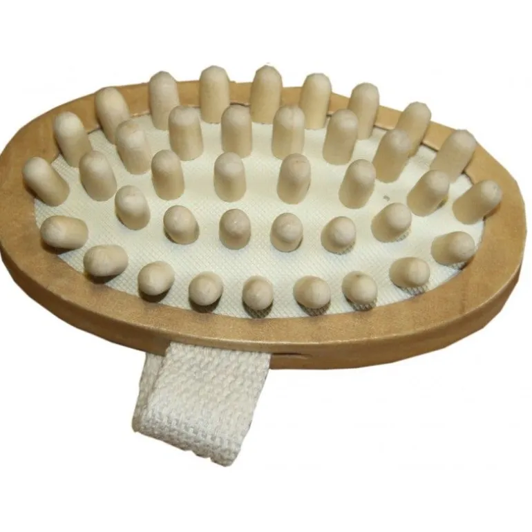 Brosse de massage cheval bois de hêtre - Borstiq
