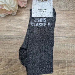Chaussettes à paillettes équitation - J'suis classé !! - Paillettes Attitude