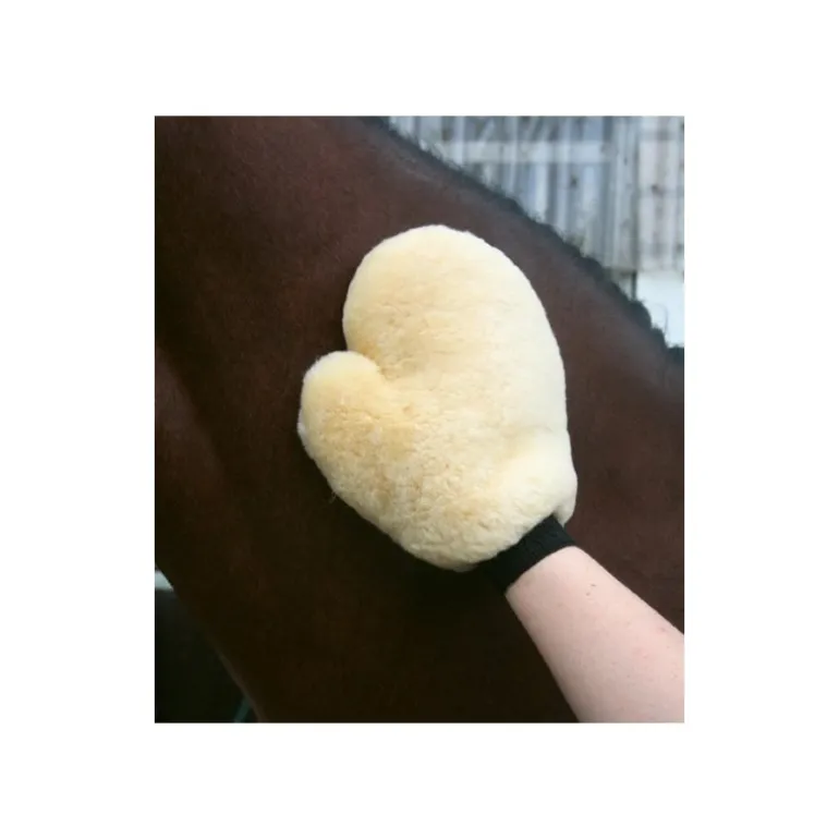 Gant de pansage mouton véritable - Waldhausen