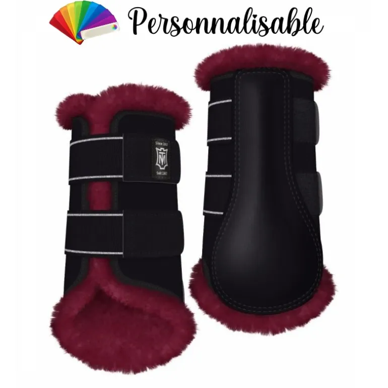Guêtres de dressage cheval doublées en mouton antérieurs personnalisables - Mattes