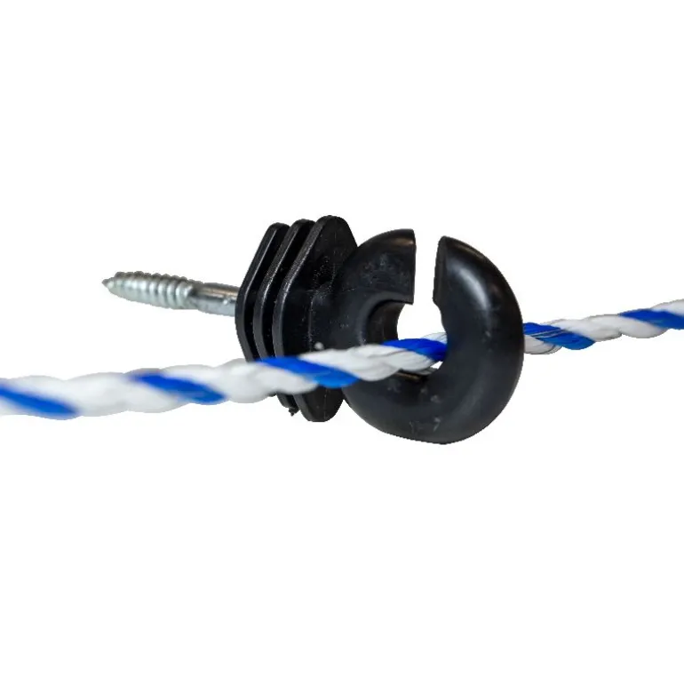 Isolateur annulaire à visser Jumbo Ring noir clôture cheval lot de 25 - Speedrite