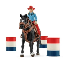 Kit Cowgirl et Tonneaux de Racing - Schleich