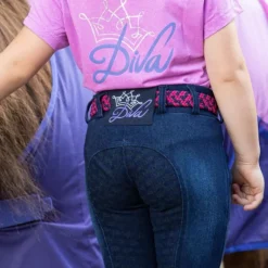 Legging équitation jean enfant strass Diva - Harry's Horse