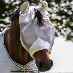 Masque anti-mouche cheval anti-UV avec oreilles Premium - Waldhausen