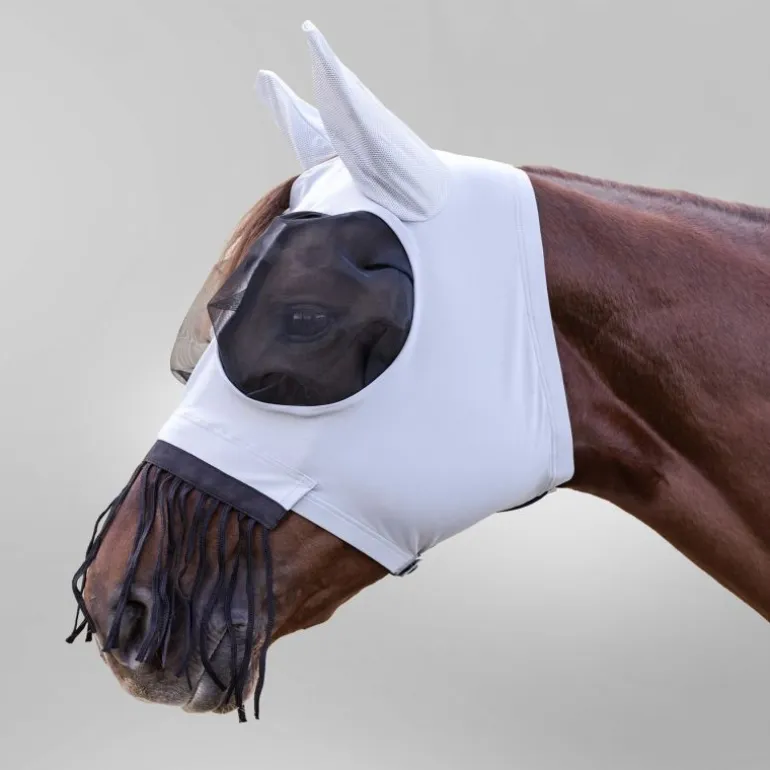 Masque anti-mouche cheval lycra Puck avec franges - Waldhausen