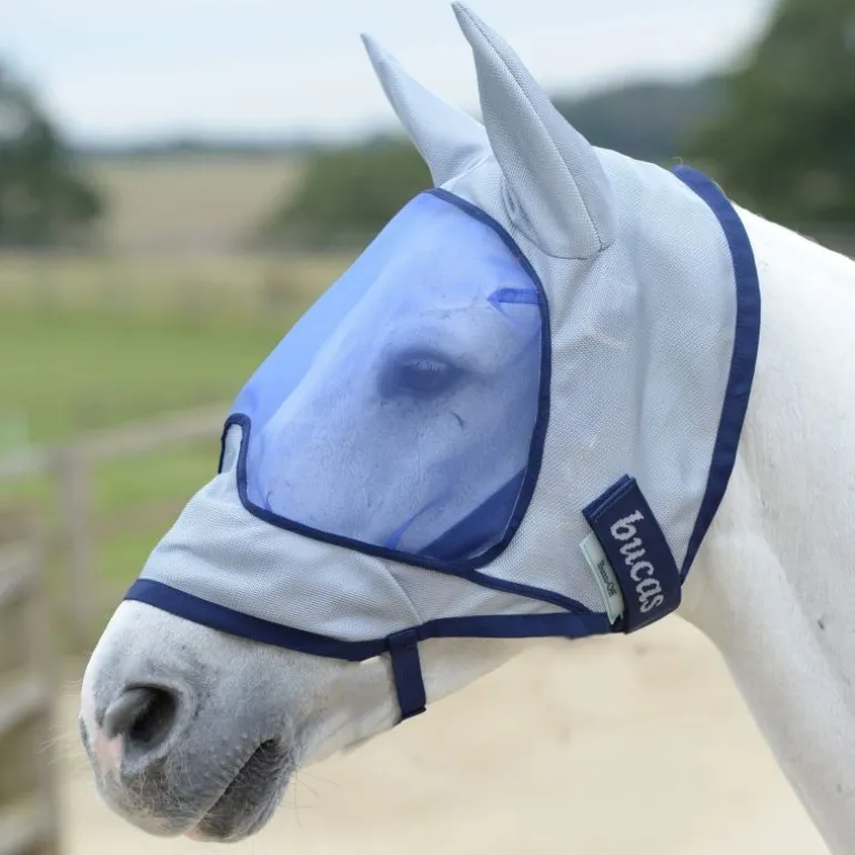 Masque anti-mouche et anti-UV cheval Deluxe avec oreilles - Bucas