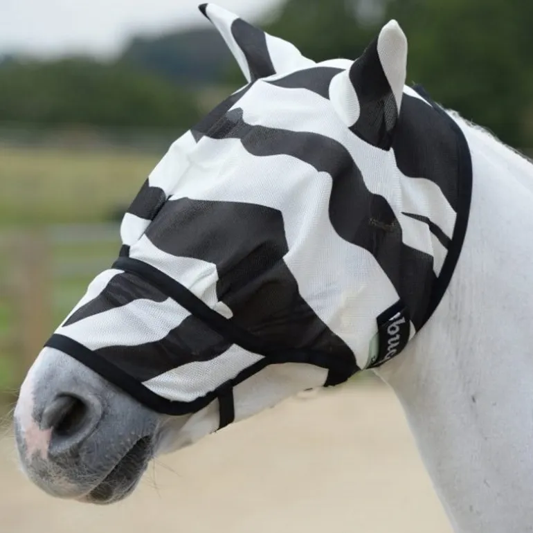 Masque anti-mouche et anti-uv cheval Buzz Off Zebra intégral - Bucas