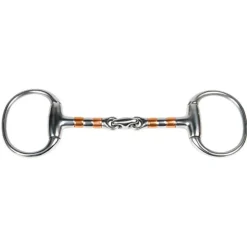 Mors à olives double brisure cheval avec rouleaux en cuivre