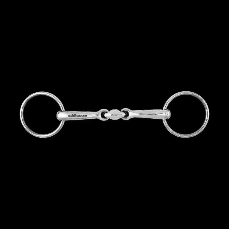 Mors de filet de bride deux anneaux double brisure inox - Waldhausen