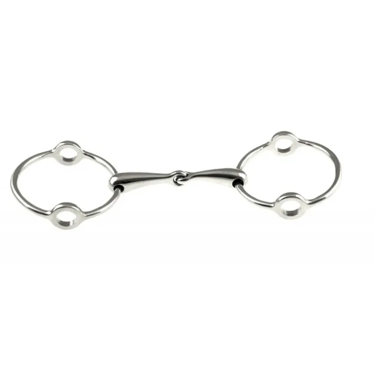 Mors releveur brisé gros anneaux inox plein