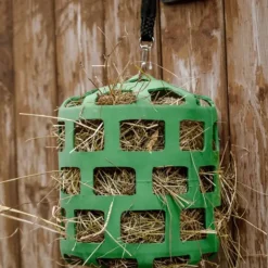 Panier filet à foin cheval souple anti glouton + longe