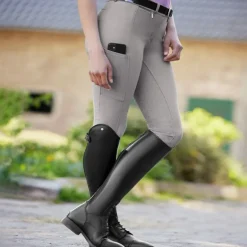 Pantalon équitation femme taille haute Micro Sport Silikon fond silicone - Elt