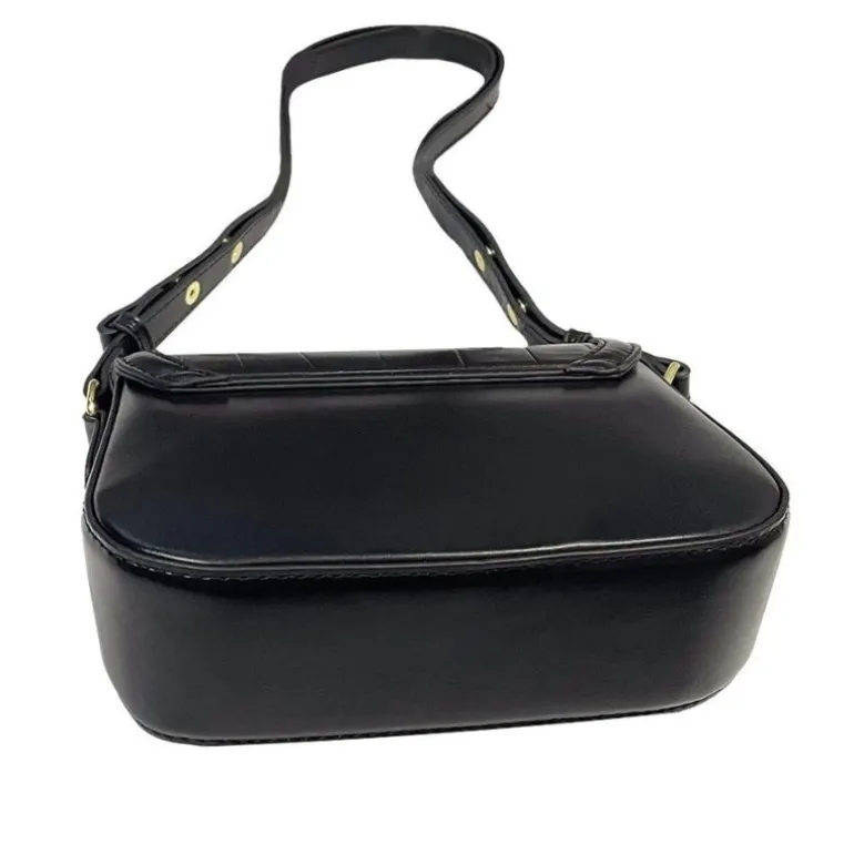 Petit sac à main bandoulière cuir vegan mors doré