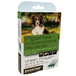 Pipettes antiparasitaires et répulsives chien - Zoostar