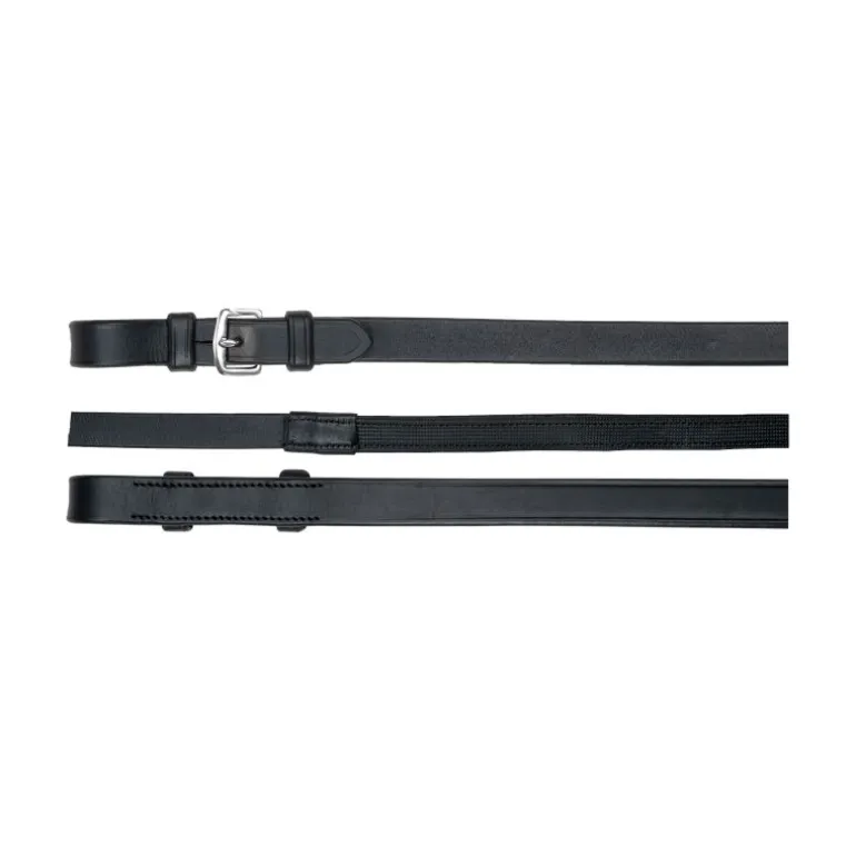 Rênes hunter cheval cuir et caoutchouc (sans arrêtoirs) - Waldhausen