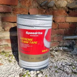 Ruban électroplastique Extreme 40 mm en bobine 200 m Blanc/Noir clôture cheval - Speedrite