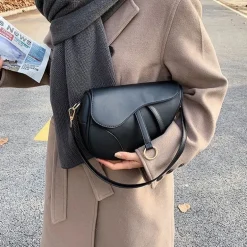 Sac à main bandoulière cuir vegan forme selle anglaise