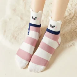 Socquettes blanches animaux écharpe