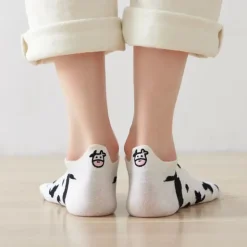 Socquettes blanches languette vache