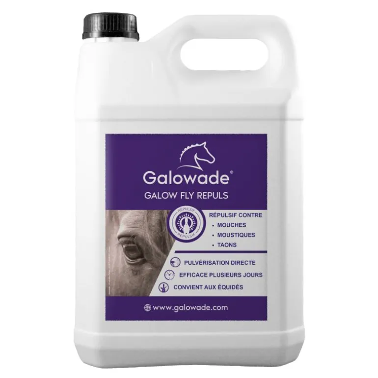 Spray anti-mouche cheval Galow Fly Repuls bidon 5l date courte - Galowade