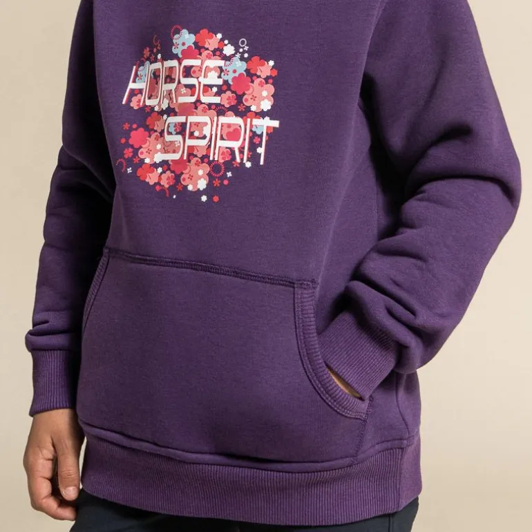 Sweat à capuche équitation fleurs enfants fille Seoul - Horse Spirit