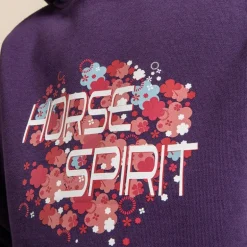 Sweat à capuche équitation fleurs enfants fille Seoul - Horse Spirit