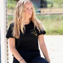 Tee shirt équitation Femme logo or - Kevin Staut Collection