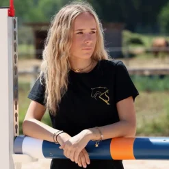 Tee shirt équitation Femme logo or - Kevin Staut Collection