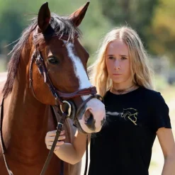Tee shirt équitation Femme logo or - Kevin Staut Collection