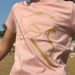 Tee shirt équitation Fille logo or - Kevin Staut Collection